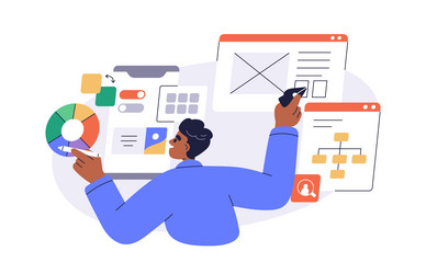 ux ui designer user experience web interface vector image