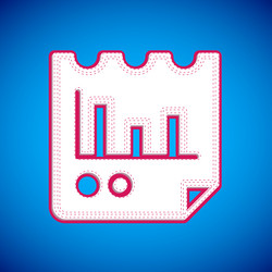 white document with graph chart icon isolated vector image
