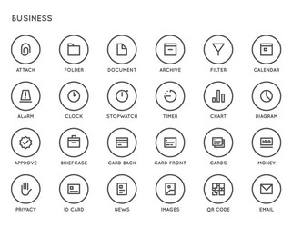 Business user interface ui icon set high quality vector