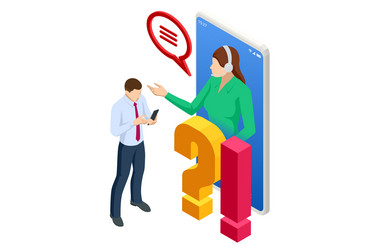 isometric question marks message box vector image