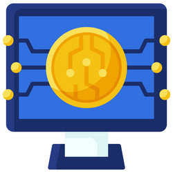 Mining pool icon crypto related vector