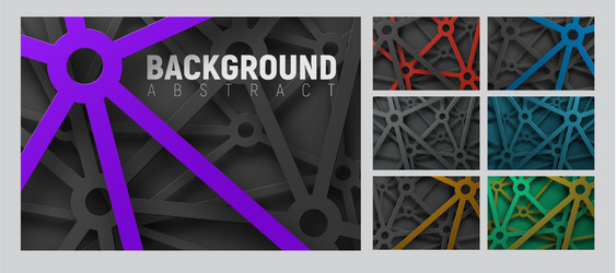 Set of abstract background with cut lines vector