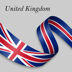 United Kingdom Flag Ribbon Banner Vector Image
