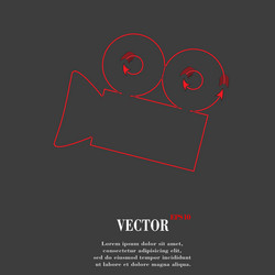 Video-camera flat modern web button and space vector