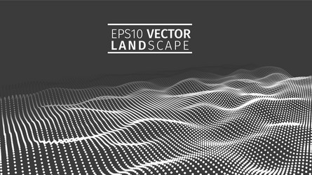 3d glowing abstract digital wave particles vector image