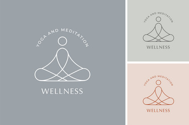 Collection of yoga zen and meditation logos vector