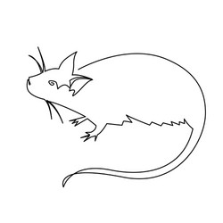 Continuous one line drawing rat chinese zodiac vector