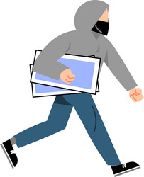 hacker robbing money and stealing information via vector image