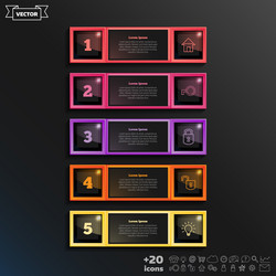 infographic design list with colorful square vector image