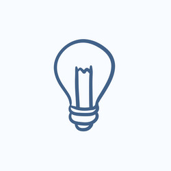 lightbulb sketch icon vector