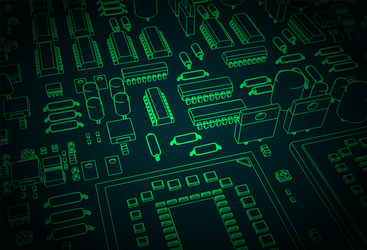Microelectronics Circuit Board vector image