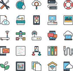 networking web user interface and internet 14 vector image