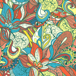 seamless wave hand-drawn pattern waves background vector image
