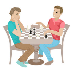 Two guys are playing chess losing game vector