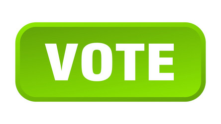 Vote button square 3d push vector