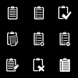 white check list icon set vector