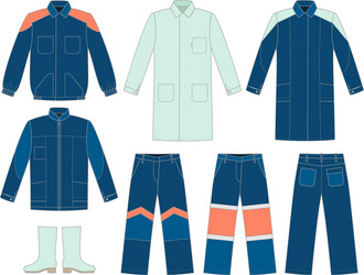 Work wear and uniform set isolated Royalty Free Vector Image