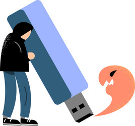 anonymous man hacker stealing information vector image