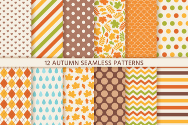 autumn seamless pattern background with fall vector image