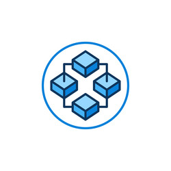 circle with blockchain technology 4 blocks vector image