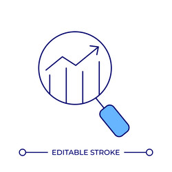 data analyzing line color icon vector image
