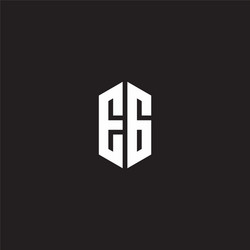 eg logo monogram with hexagon shape style design vector image