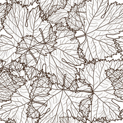 Grape Leaf Seamless Pattern vector image