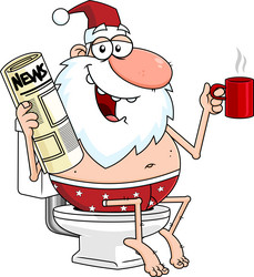 Drunk naked santa claus cartoon character Vector Image