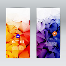 set of polygonal and triangular geometric banners vector image