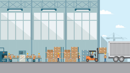 Smart industrial factory in a flat style vector