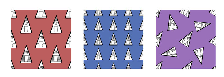 a set of seamless patterns from black vector image