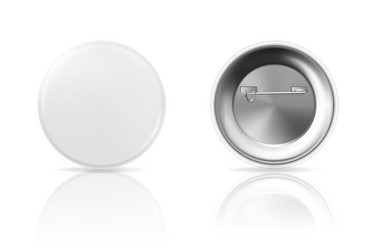 blank button badge with reflection front and back vector