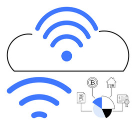 cloud connectivity and data management represented vector image
