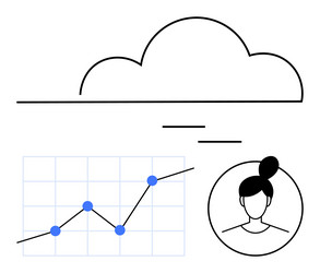 cloud technology concept with analytics graph vector image