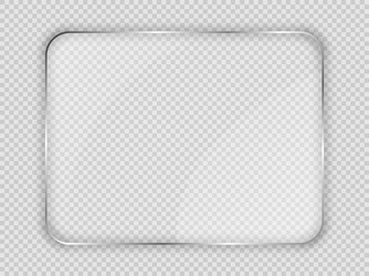 glass plate in rounded rectangular frame vector image
