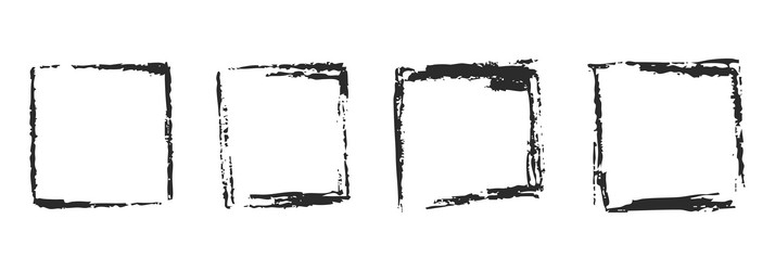 grunge rectangle frames with textured edges paint vector image