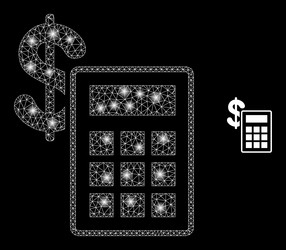 mesh web financial calculator with bright vector image