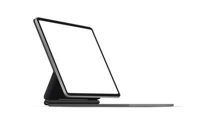 Tablet computer on stand case isolated vector