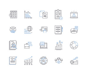 artificial computer line icons collection vector image