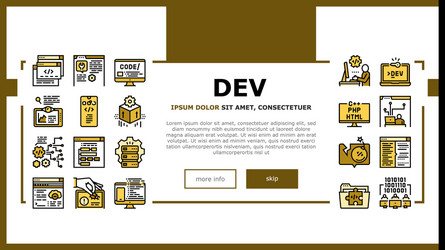 Dev code occupation landing header vector