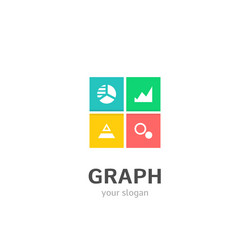 graph icons flat style logo design with chart vector image