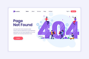 landing page design concept 404 error vector image