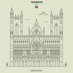 Nidaros Cathedral, Trondheim, Norway Vector Image