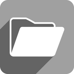 open folder flat square icon with long shadow vector