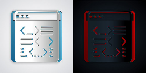 paper cut software web developer programming code vector image