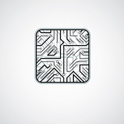 technology cpu design with square microprocessor vector image