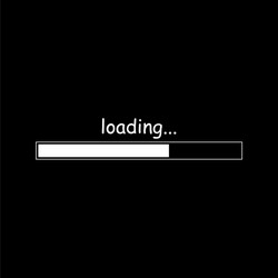 Loading bar icon isolated on black background vector