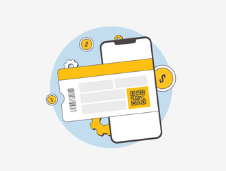 mobile ticketing for events with qr code entry vector image
