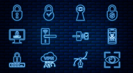 set line eye scan mobile and face recognition vector image