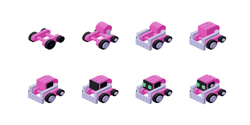 step-by-step instructions for assembling a cute vector image